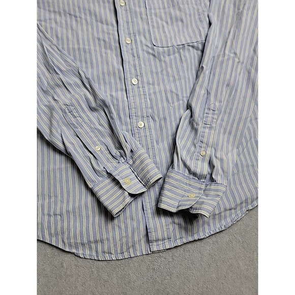 Vtg Abercrombie Fitch Mens XL Shirt Button  Muscle Blue Green Cotton Stripe 90s - Picture 7 of 13